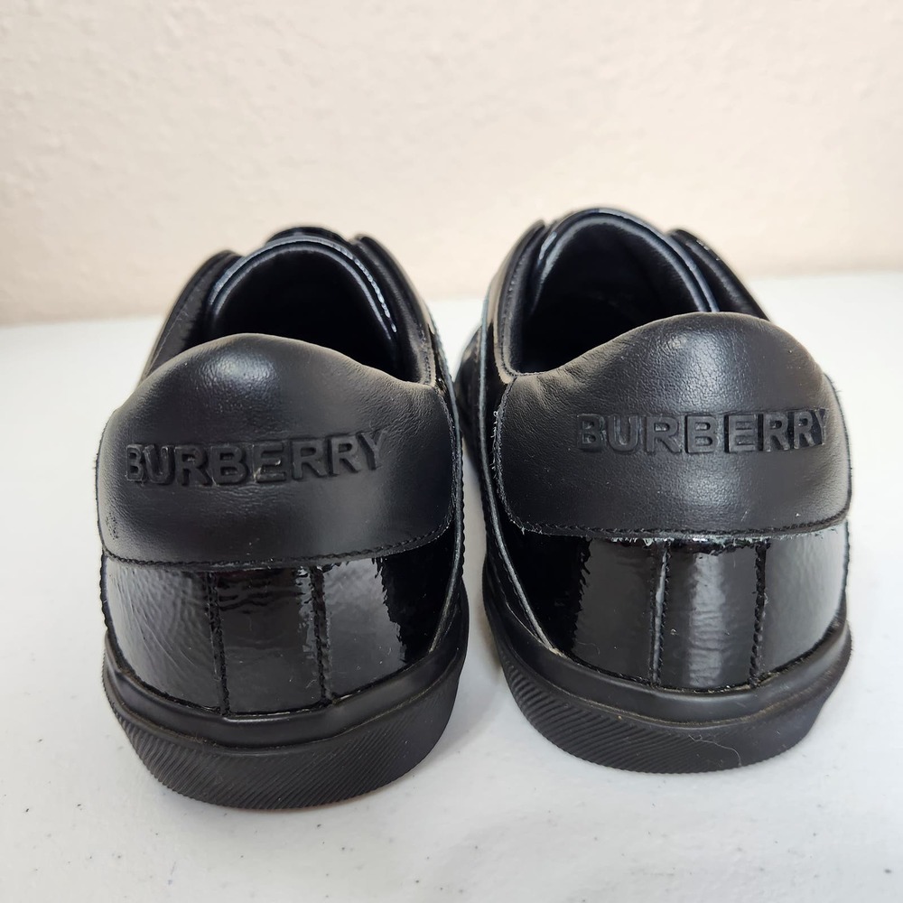Burberry Union Jack Slip On Sneaker Patent‎ Leather Black Womens IT 36 US 6 - Picture 7 of 12